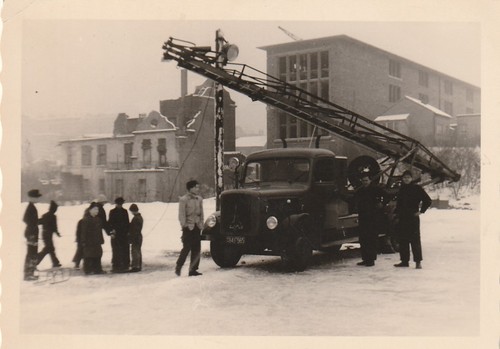 Vintage foto feuerwehr lkw - foto, man