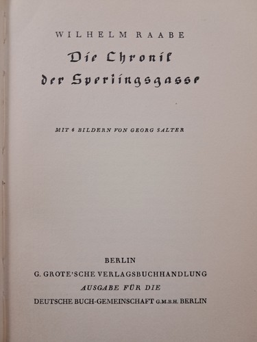Wilhelm raabe die chronik - raabe, der