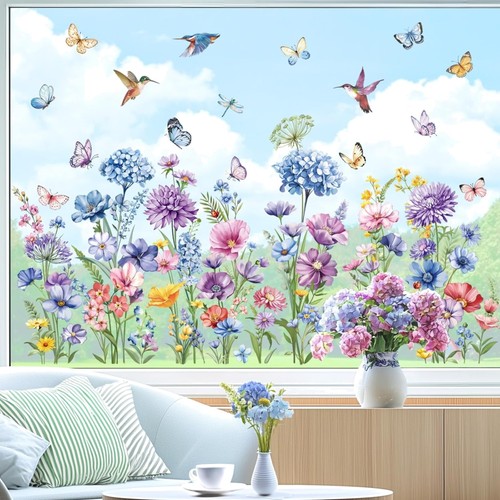 Fensteraufkleber blumen - fensteraufkleber,
