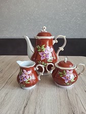 Kaffee Kanne Zukerdose Milchkännchen Fine China Lichte Made GDR Handgemalt. 