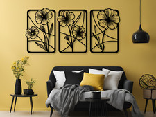 3er set Blumen Wanddeko, Lotus