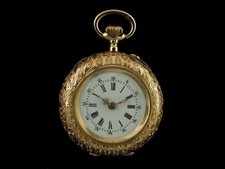 Schweizer-Damen Taschenuhr .585 Gold, revisioniert und reguliert