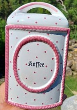Kaffee ( pads )   gro Keramik-Dose mit Deckel  "Gmundner Keramik - rosa Tupferl"