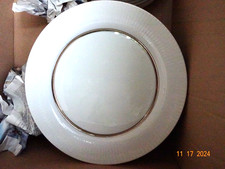 Flache Teller 11 Stück  weißes Porzellan mit Platinrand von Rosenthal