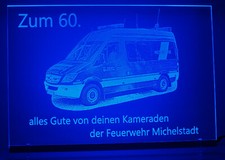 Wunschbild Gravur Acryl LED Leiste beleuchtet Widmung Andenken 