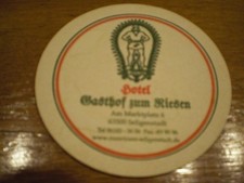 Bier Brauerei Bierdeckel Brauhaus Klein's Seligenstadt Gasthof zum Riesen