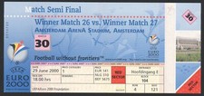 EURO 2000 Halbfinale ORIGINAL TICKET Italien vs Niederlande 29. Juni Totti Ma...