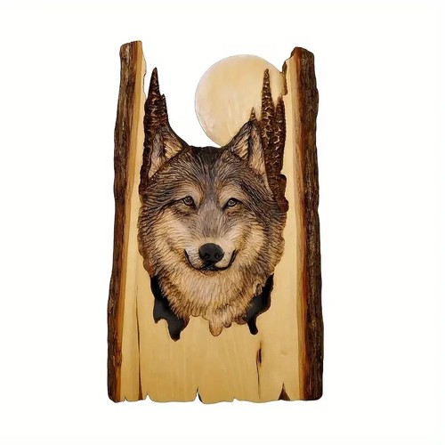 Wolf kopf holz wand - wolf,