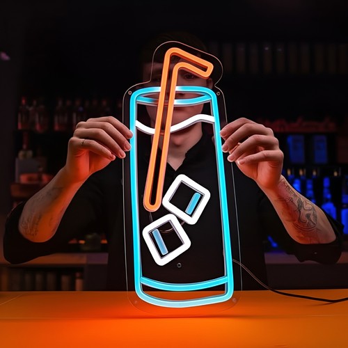 Cocktailglas led neon schild - neon,
