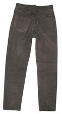 schmale PANTERA LEDERJEANS / Nubuk- Lederhose in dkl.- braun ca. W27 / L31