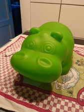 Heico. Nilpferd Flußpferd Grün Tischlampe Dekolampe Leuchte.  90er Vintage