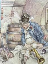 Original Zeichnung Karikatur