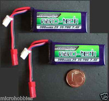 2 x Turnigy NanoTech 300mAh 2S