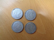 2 Reichsmark 1937 + 1938 Hindenburg Silber 4 Münzen