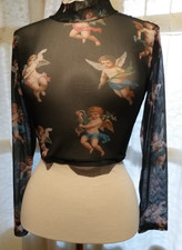 Stretchiges Netz-Shirt Engel