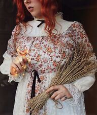 1970s Vintage Ditsy Floral Handmade High Neck Gunne Sax type Prairie Dress