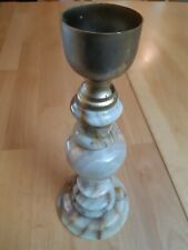 Onyx Lampenfuß  ohne Verkabelung  Gesamthöhe  25 cm Durchmesser Platte unten 10 