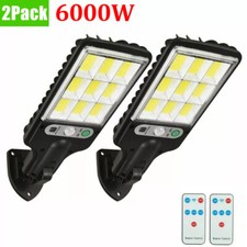 2x LED 6000W Solarleuchte Außen Lampe mit Bewegungsmelder Fluter Strahler Licht