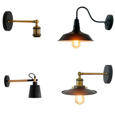 Retro Lampe Vintage Wandleuchten Wandlampe EDO E27 Wandspot Holz Loft Design