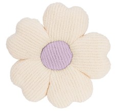 Kissen Blume Creme Lila