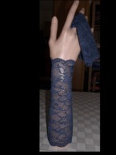 wunderschöne lange Armstulpen aus elastischer Spitze in dunkelblau