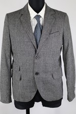 Alcott schwarz-grau-kariertes Tweed-Sakko Gr.M Wolle Polyester Top Zustand