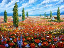 Wandbild: Blumenmalerei Feld