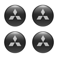 MITSUBISHI Emblem Silicone Aufkleber 4st. - Logo Felgendeckel Radkappen