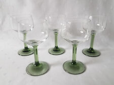 Zwiesel 5 Gläser Weingläser Stengelglas grüner Stiel 13 cm 0,1 l geeicht +  "Z"