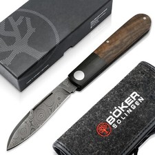 BÖKER® Barlow Prime Tirpitz-Damast Taschenmesser Slipjoint Walnuss - 117942DAM
