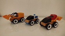 Ikea Lillabo Fahrzeuge Set Polizei Bagger Holz  Kunststoff zum Zusammenstecken