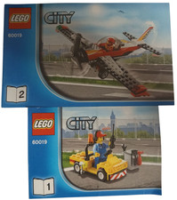 2 Lego 60019 Bauanleitung Flugzeug + Fahrzeug