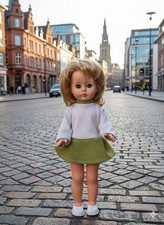 Schöne  DDR Puppe 35 cm SELTEN! 60-er Jahre  Originalkleidung voll aus Vinyl