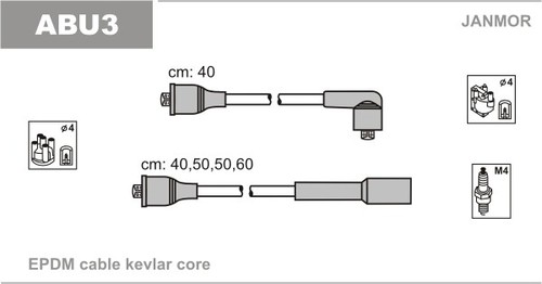 Janmor abu3 ignition cable kit - janmor,