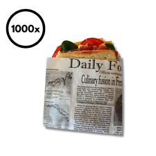 Snacktaschen Newspaper 130 x 135 cm Zeitungstasche 2-seitig offen Snackbeutel