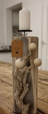 Kerzenhalter Holz massiv Unikat, handgefertigt, Deko 30x10 cm Geschenk rustikal