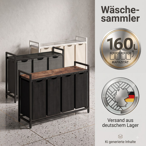 Wäschekorb fächer mit - wäschekorb, 4