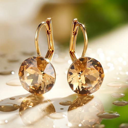 Ohrringe gold braun swarovski - gold,