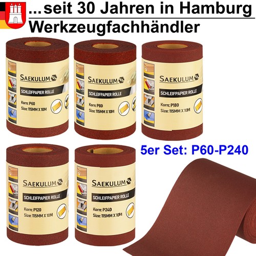 Schleifpapier rollen 5er set - rollen,