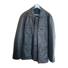 Heine Herren Lederjacke Echtleder Gr.54 Dunkelbraun Futter 100% Baumwolle