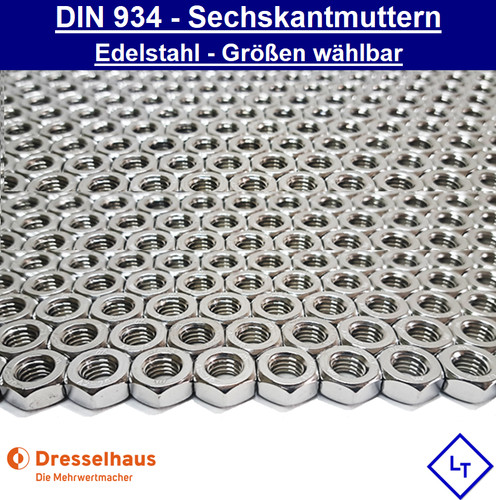 Din 934 edelstahl - din, v2a