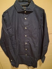 Polo Ralph Lauren Hemd GR.M navy blau kariert Haifisch -Topzustand,wie neu!