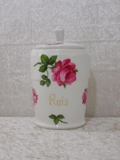 Antike Jugendstil Design Porzellan Vorratsdose Reis Rosendekor - Vintage um 1900