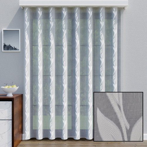 Voile gardine jacquard silber - voile-gardine,