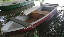 Anka, DDR Ruderboot mit Elektromotor, Batterie und weiterem Zubehör