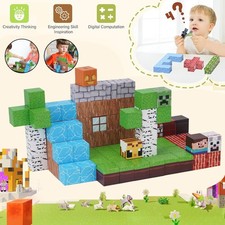 Magnetische Bausteine 100 Stück Magnetbausteine Magnet Bauspielzeugsets Kinder