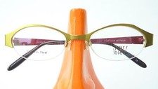 Cateye Brille Fassung Markengestell grün rot teilrandlos Stahl Par bleu Gr M