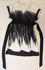 100% Seide Party Cocktail Kleid 34 / 36 UK 8 Warehouse Kurzarm schwarz weiß 