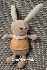 PUSBLU DM Spieluhr Hase Braun  Kleid Gelb Punkte Blumen  21 cm