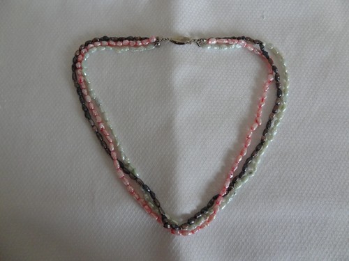 Collier perlenkette reihig - collier,